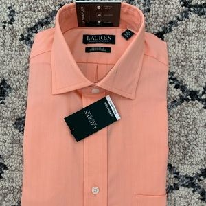 Men’s Lauren Ralph Lauren Peach Button-Down Shirt. Size 15, 32/33.
